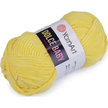 Příze Pletací žinylková příze Dolce Baby 50 g, střední, 5 (761) žlutá