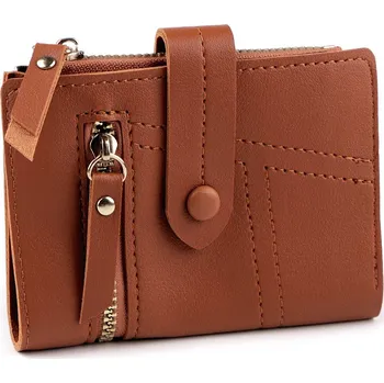 Dámská peněženka plochá 9x12 cm, velké, 5 hnědá koňak