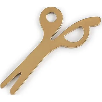 Přívěsek Přívěsek z nerezové oceli nůžky, žiletka, velké, 2 zlatá nůžky
