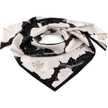 Šátek Saténový šátek 90x90 cm, střední, 5 černá krémová