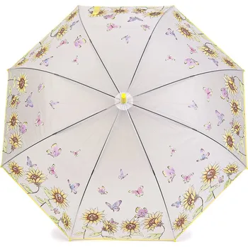 Deštník Dámský / dívčí vystřelovací deštník květy, velké, 1 žlutá světlá slunečnice