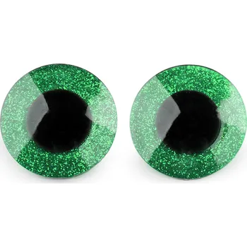 Oči velké s glitry s pojistkou Ø40 mm, malé, 5 zelená