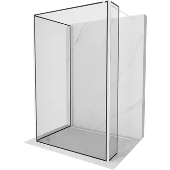 Mexen Kioto sprchová stěna Walk-in 90 x 70 x 40 cm, černý rám, bílá - 800-090-070-221-20-70-040 Sprchové stěny