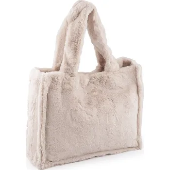 Kabelka Kožešinová taška / kabelka 44x35 cm, velké, 1 béžová světlá