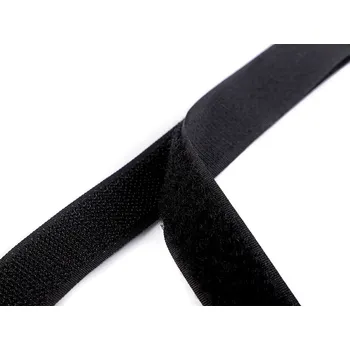 Suchý zip háček + plyš šíře 20 mm, střední, 2 černá