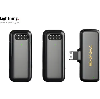 Mikrofon 7Ryms S1 2x Mobilní Bezdrátový Klopový Mikrofon s Odhlučněním a Nabíjecím Boxem Výběr Variant 2x mikrofon + přijímač Lightning