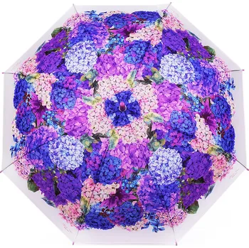 Dámský vystřelovací deštník hortenzie, velké, 3 lila