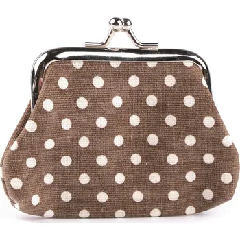 Peněženka Malá peněženka / mincovka s puntíky, textilní, střední, 3 béžová tmavá