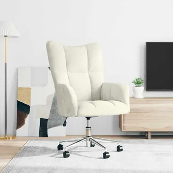 Křeslo zahrada-XL Relaxační židle krémově bílá samet 328170