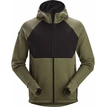 Pánská mikina SNICKERS ODĚVY SNICKERS Mikiny,košile,trika Mikina FlexiWork Active Comfort s kapucí KHAKI/ČERNÁ XL