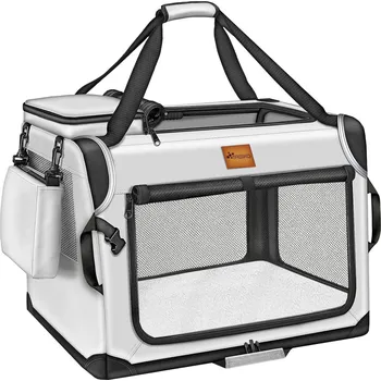 přepravka pro zvíře Tresko Přepravka pro psy a kočky 70x52x52 cm Světle šedá