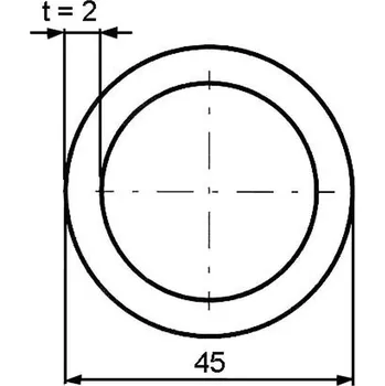 Stavební profil Trubka konstrukční 45×2 mm – 6 m