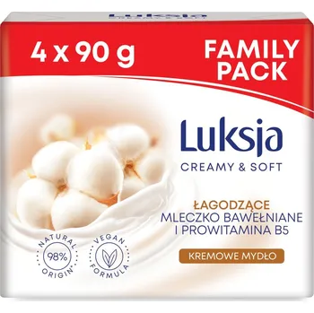 Koupelová kosmetika Luksja Creamy&Soft sada: krémové mýdlo, 4x90 g