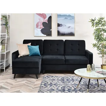 Sedací souprava Rohová sedací souprava IRSA s úložným prostorem - černá