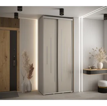 Šatní skříň Šatní skříň INDIRA 12 - 120/45 cm, kašmír / stříbrná