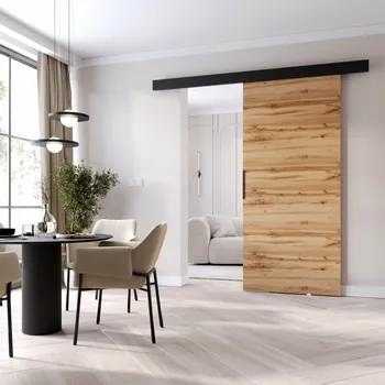 Interiérové dveře Posuvné dveře do interiéru BARRET 11 - 106 cm, dub wotan / černé