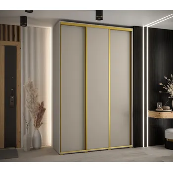 Šatní skříň Šatní skříň INDIRA 1 - 150/60 cm, kašmír / zlatá
