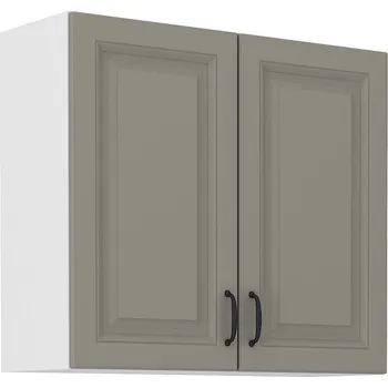 Kuchyňská linka Horní kuchyňská skříňka SOPHIA - šířka 80 cm, světle šedá / bílá