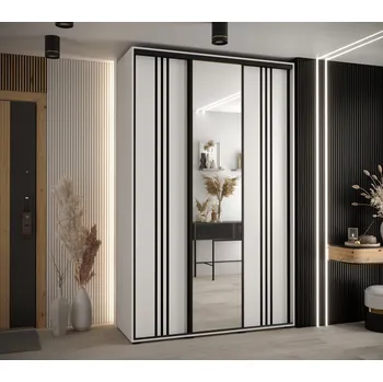 Šatní skříň Šatní skříň YVONA 7 - 160/45 cm, bílá / černá