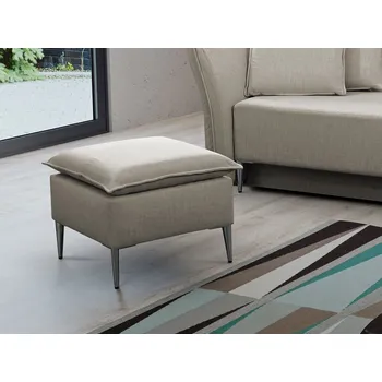 Taburet Taburetka KURI - šedá 2 / stříbrné nožky