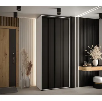 Šatní skříň Šatní skříň ASIRI 6 - 110/60 cm, bílá / černá / černá