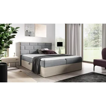 Postel Kontinentální postel 120x200 CHANTELLE 9 - nordic teak / šedá + topper ZDARMA
