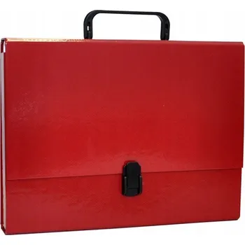 Aktovka-krabička pro kancelářské výrobky, pp, a4/5 cm, s rukojetí a zámkem, vínová