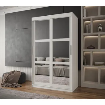 Šatní skříň Šatní skříň KORRA 1 - 120 cm, bílá / stříbrná