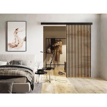 Interiérové dveře Posuvné interiérové dveře MIDLAND - 90 cm, dub kraft / černé