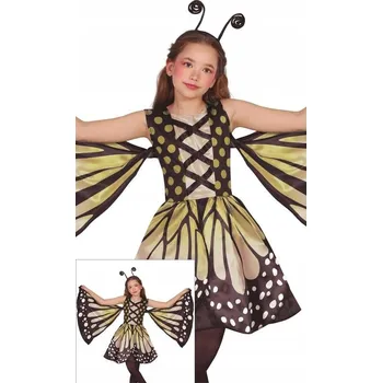 Karnevalový kostým KOSTÝM MOTÝL S KŘÍDLY MOTÝLEK PRO DÍVKU MOTÝL ŠATY KARNEVAL 116
