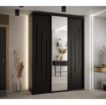 Šatní skříň Šatní skříň ASIRI 9 - 180/45 cm, černá / černá