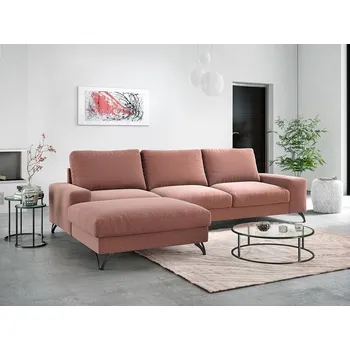 Sedací souprava Rozkládací sedačka s úložným prostorem LANSING 1 - růžová, levý roh