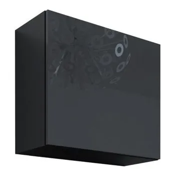 Policová skříň Závěsná skříňka ASHTON 1 - černá / lesklá černá