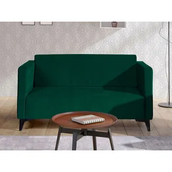 Pohovka Dvoumístná pohovka SIMON - tmavě zelená / nožičky černý lesk