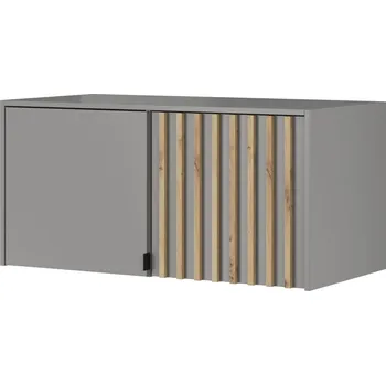 Nástavec na skříň Nástavba na šatní skříň MARFA - šířka 105 cm, šedá / dub artisan
