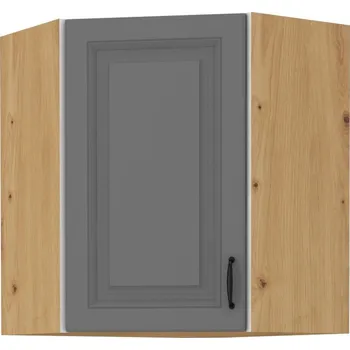 Kuchyňská linka Horní rohová skříňka SOPHIA - 60x60 cm, šedá / dub artisan