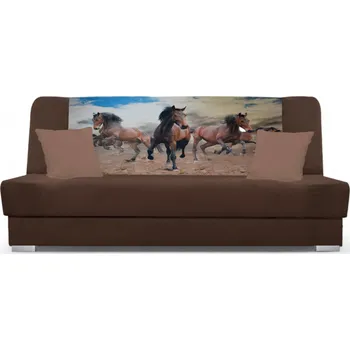 Pohovka Rozkládací pohovka BIRMA - hnědá / kůň