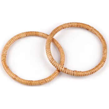 Ratanová ucha / kruhy k výrobě tašek a košíků Ø13; 15 cm, střední, 1 (13 cm) přírodní stř.