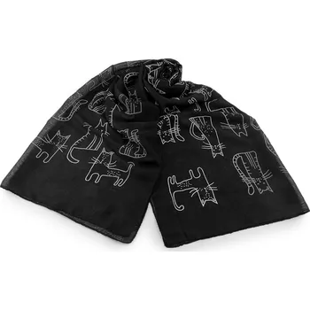 Šátek Letní šátek / šála kočky 70x180 cm, barva 6 černá