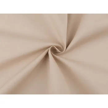 Bavlněná látka / plátno jednobarevné s keprovou vazbou, střední, 2 béžová světlá