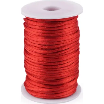 Saténová šňůra Ø3 mm, střední, 2 červená