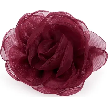 Náramek Brož organzový květ Ø8 cm, střední, 4 bordó