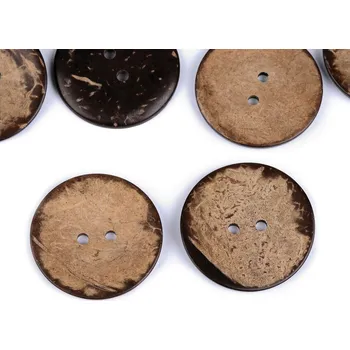 Knoflík Knoflík kokos oboustranný velikost 60", velké, přírodní stř.