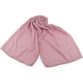 Šála Letní šátek / šála s ozdobným lemem 70x160 cm, střední, 2 pudrová