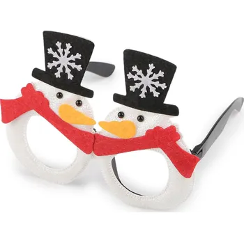 Vánoční dekorace Vánoční párty / karnevalové brýle Santa, sněhulák, střední, 1 bílá sněhulák