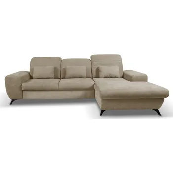 Sedací souprava Rohová sedačka rozkládací JASPERA - světlá hnědá, pravý roh