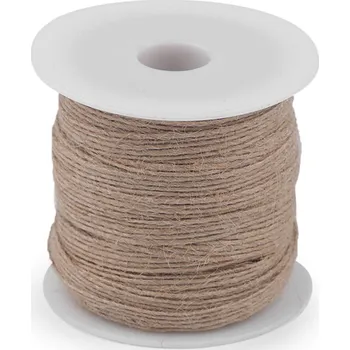 Stuha Jutová stuha šíře 6 mm, střední, 2 režná přírodní