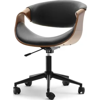 Designová otočná židle ENIGER - ořech / černá