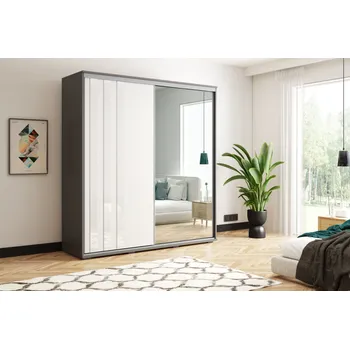 Šatní skříň Dvoudveřová šatní skříň 150/245 ELIANA - grafit / bílá