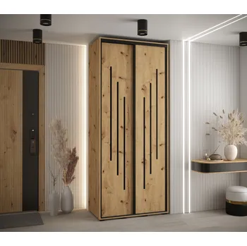 Šatní skříň Šatní skříň ASIRI 8 - 100/60 cm, dub artisan / černá